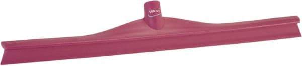 Vikan - 23.62" Rubber Blade Floor Squeegee - Single Edge, Pink, Plastic Holder - Top Tool & Supply