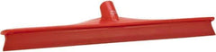 Vikan - 19.67" Rubber Blade Floor Squeegee - Single Edge, Red, Plastic Holder - Top Tool & Supply