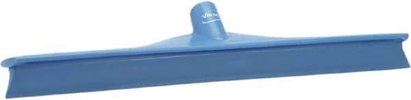 Vikan - 19.67" Rubber Blade Floor Squeegee - Single Edge, Blue, Plastic Holder - Top Tool & Supply