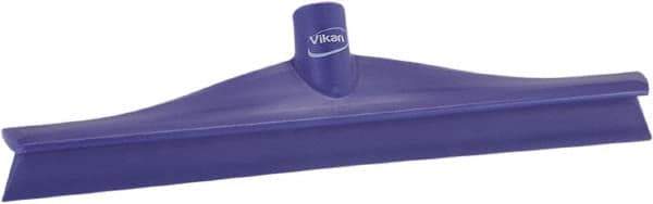 Vikan - 15-3/4" Rubber Blade Floor Squeegee - Single Edge, Purple, Plastic Holder - Top Tool & Supply