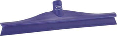 Vikan - 15-3/4" Rubber Blade Floor Squeegee - Single Edge, Purple, Plastic Holder - Top Tool & Supply