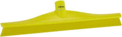 Vikan - 15-3/4" Rubber Blade Floor Squeegee - Single Edge, Yellow, Plastic Holder - Top Tool & Supply