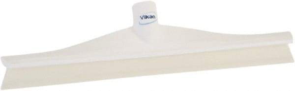 Vikan - 15-3/4" Rubber Blade Floor Squeegee - Single Edge, White, Plastic Holder - Top Tool & Supply