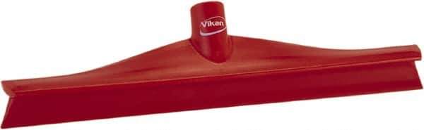 Vikan - 15-3/4" Rubber Blade Floor Squeegee - Single Edge, Red, Plastic Holder - Top Tool & Supply