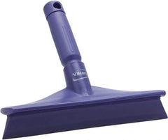 Vikan - 9.84" Rubber Blade Bench Squeegee - Single Edge, Purple, Plastic Holder - Top Tool & Supply