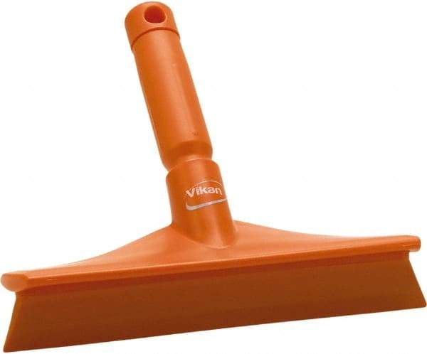 Vikan - 9.84" Rubber Blade Bench Squeegee - Single Edge, Orange, Plastic Holder - Top Tool & Supply