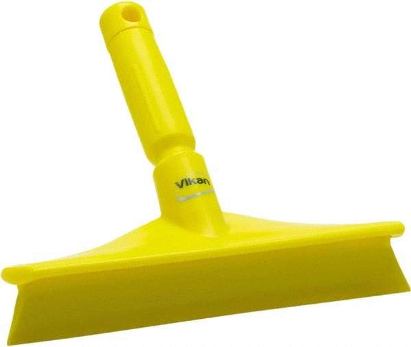 Vikan - 9.84" Rubber Blade Bench Squeegee - Single Edge, Yellow, Plastic Holder - Top Tool & Supply