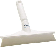 Vikan - 9.84" Rubber Blade Bench Squeegee - Single Edge, White, Plastic Holder - Top Tool & Supply