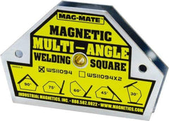 Mag-Mate - 4-3/8" Wide x 3/4" Deep x 3" High, Rare Earth Magnetic Welding & Fabrication Square - 55 Lb Average Pull Force - Top Tool & Supply