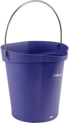 Vikan - 1-1/2 Gal, Polypropylene Round Purple Single Pail with Pour Spout - Handle Included - Top Tool & Supply