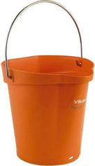 Vikan - 1-1/2 Gal, Polypropylene Round Orange Single Pail with Pour Spout - Handle Included - Top Tool & Supply