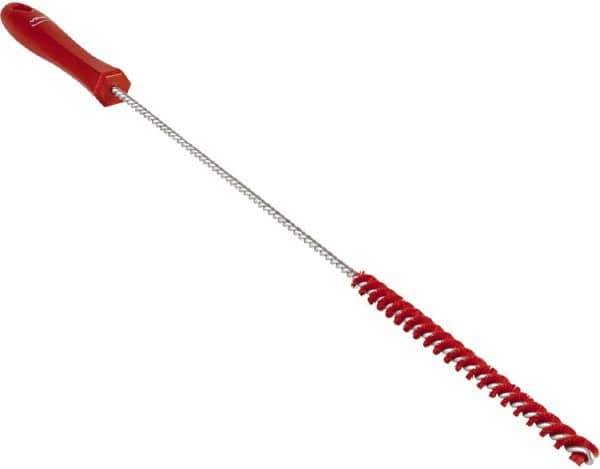 Vikan - 0.4" Diam Polyester Valve Brush - 19-5/8" OAL, 5-11/16" Head Length, Polypropylene & Stainless Steel Handle - Top Tool & Supply