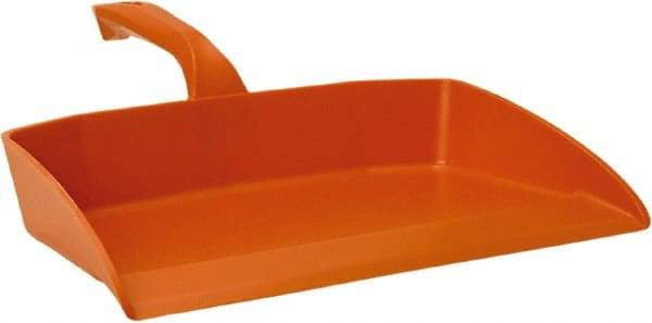 Vikan - 12-1/2" Wide Handheld Dustpan - Plastic Body, 4-1/2" Handle, Orange - Top Tool & Supply