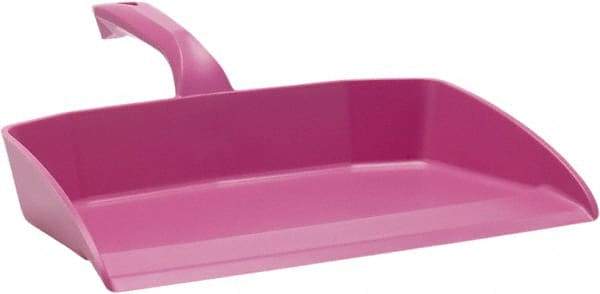 Vikan - 12-1/2" Wide Handheld Dustpan - Plastic Body, 4-1/2" Handle, Pink - Top Tool & Supply