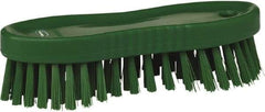 Vikan - 1" Bristle Length, Polyester Scrub Brush - 6-1/4" Long x 7" Wide Head, 7" OAL, Green, Polypropylene Block - Top Tool & Supply