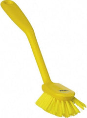 Vikan - 1" Bristle Length, Polyester Food Service Brush - 2-11/16" Long x 1" Wide Head, 10-1/2" OAL, Yellow, Polypropylene Block - Top Tool & Supply