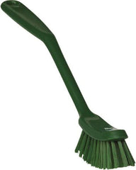 Vikan - 1" Bristle Length, Polyester Food Service Brush - 2-7/8" Long x 1" Wide Head, 11" OAL, Green, Polypropylene Block - Top Tool & Supply