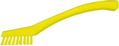 Vikan - 5/8" Bristle Length, Polyester Food Service Brush - 2-5/16" Long x 1/2" Wide Head, 8" OAL, Yellow, Polypropylene Block - Top Tool & Supply