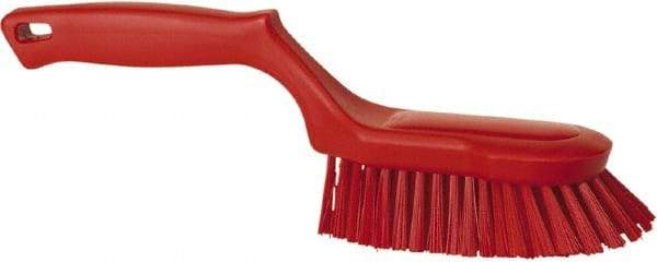 Vikan - 1-1/2" Bristle Length, Polyester Scrub Brush - 5-5/8" Long x 5" Wide Head, 13-1/2" OAL, Red, Polypropylene Block - Top Tool & Supply