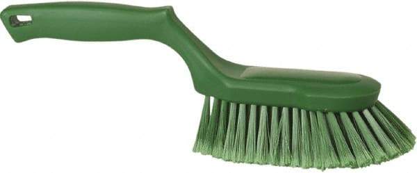 Vikan - 2" Bristle Length, Polyester Wash Brush - 5-13/16" Long x 5" Wide Head, 13-1/2" OAL, Green, Polypropylene Block - Top Tool & Supply