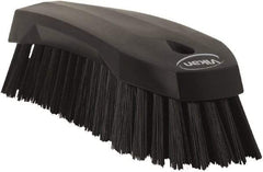 Vikan - 1.3" Bristle Length, Polyester Utility Scrub Brush - 7" Long x 3" Wide Head, 8" OAL, Black, Polypropylene Block - Top Tool & Supply