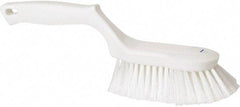 Vikan - 2" Bristle Length, Polyester Wash Brush - 5-13/16" Long x 5" Wide Head, 13-1/2" OAL, White, Polypropylene Block - Top Tool & Supply