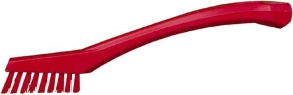 Vikan - 5/8" Bristle Length, Polyester Food Service Brush - 2-5/16" Long x 1/2" Wide Head, 8" OAL, Red, Polypropylene Block - Top Tool & Supply