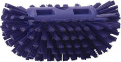 Vikan - 1-1/2" Bristle Length, Polyester Utility Scrub Brush - 5-1/2" Wide Head, 8" OAL, European Threaded Handle, Purple, Polypropylene Block - Top Tool & Supply