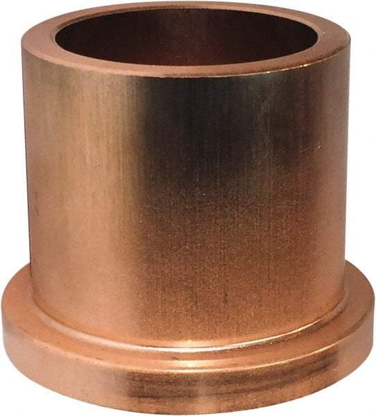 Bunting Bearing - 3/8" Inside x 5/8" Outside Diam, Powdered Metal Flanged Bearing - 7/8" Flange Outside Diam, 1/16" Flange Thickness, 1" OAL - Top Tool & Supply