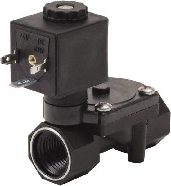 Spartan Scientific - 1/2" NPT Port, 2 Way, 2 Position, Glass Filled Nylon Solenoid Valve - Normally Closed, Viton Seal - Top Tool & Supply