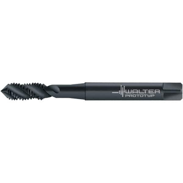 Walter-Prototyp - M6x1.00 DIN 371 3 Flute 6H Semi-Bottoming Spiral Flute Tap - High Speed Steel, Steam Oxide Finish, 81.41mm OAL, Right Hand Flute, Right Hand Thread, 4.950, Series TC115-M-C0 - Top Tool & Supply