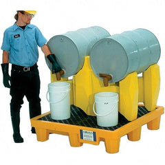 UltraTech - 66 Gal Sump, 1,500 Lb Capacity, 2 Drum, Polyethylene P2 Drum Rack Containment System - 53" Long x 53" Wide x 44-3/4" High, Two-Tier Drum Configuration - Top Tool & Supply