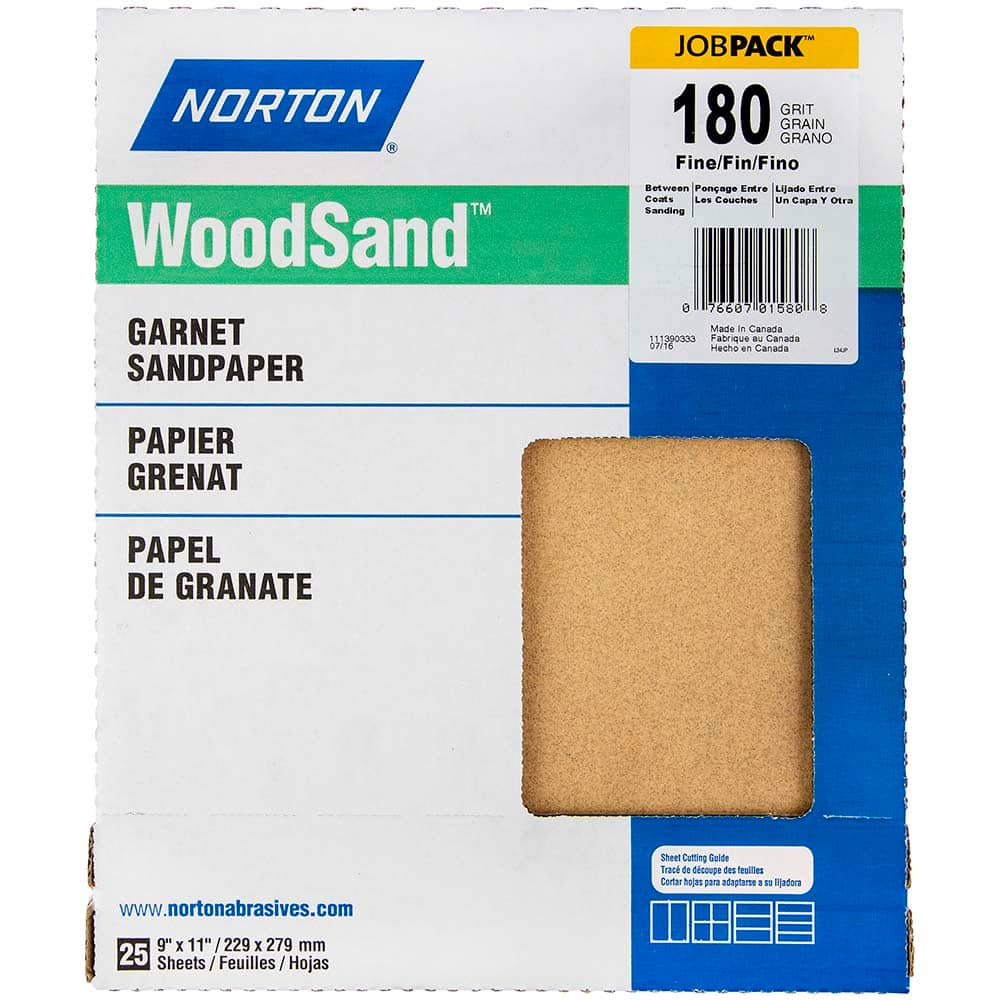 Norton - Sanding Sheets Abrasive Material: Garnet Grade: Fine - Top Tool & Supply