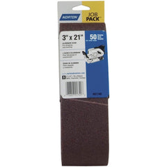 Norton - 3" Wide x 21" OAL, 50 Grit, Aluminum Oxide Abrasive Belt - Top Tool & Supply