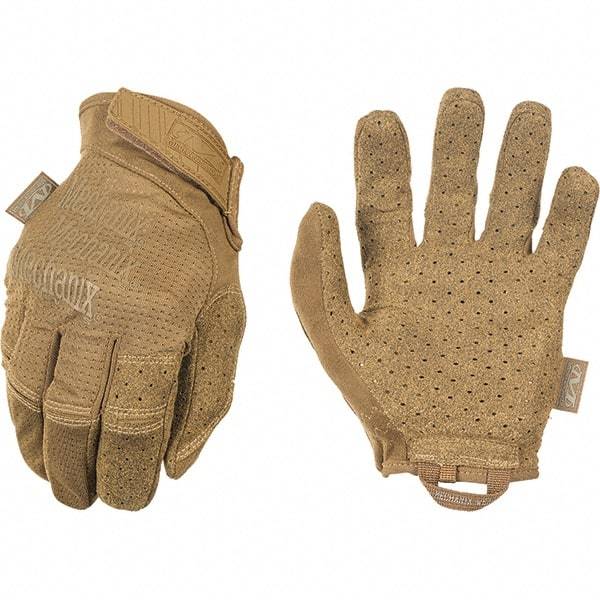 Mechanix Wear - Size M Work Gloves - For Mechanic's & Lifting, Uncoated, Hook & Loop Cuff, Full Fingered, Tan, Paired - Top Tool & Supply