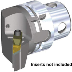 Kennametal - Right Hand Cut, Size KM4X63, VCGR160408 & VPGR332 Insert Compatiblity, External Modular Turning & Profiling Cutting Unit Head - 43mm Ctr to Cutting Edge, 70mm Head Length, Through Coolant, Series Top Notch - Top Tool & Supply