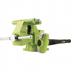 Wilton - 6-1/2" Jaw Width x 5-1/2" Jaw Opening Capacity, 3-13/16" Throat Depth, Bench & Pipe Combination Vise - 1/8 to 2-1/2" Pipe Capacity, Swivel Base, Bolt Down Attachment, Iron - Top Tool & Supply