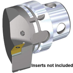 Kennametal - Insert Style VB.. 160408, VB.. 332, 70mm Head Length, Left Hand Cut, Internal/External Modular Threading Cutting Unit Head - System Size KM4X63, 43mm Center to Cutting Edge, Series KM4X - Top Tool & Supply