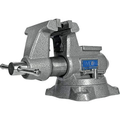 Wilton - 4-1/2" Jaw Width, 4" Opening Capacity, 3-1/2" Throat Depth, Iron Swivel Bench Vise - Double Lockdown Base Attachment, Anvil, 15-13/32" Long x 9-13/32" Wide x 8" High - Top Tool & Supply