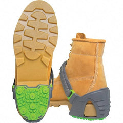 Winter Walking - Size 9.5-12, (Women's Size 11.5+) Strap-On Cleat - Tungsten Carbide Stud Traction, Green & Gray - Top Tool & Supply