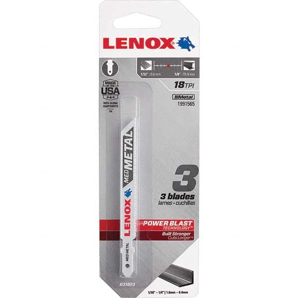 Lenox - Jig Saw Blades Blade Material: Bi-Metal Blade Length (Inch): 3-5/8 - Top Tool & Supply