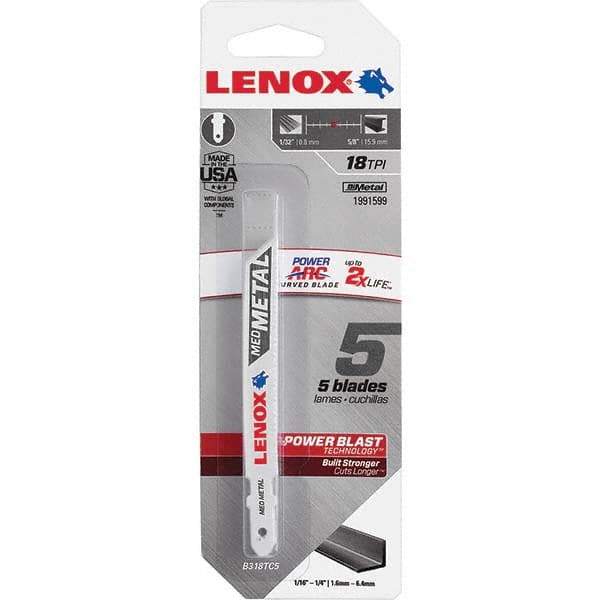 Lenox - Jig Saw Blades Blade Material: Bi-Metal Blade Length (Inch): 3-5/8 - Top Tool & Supply