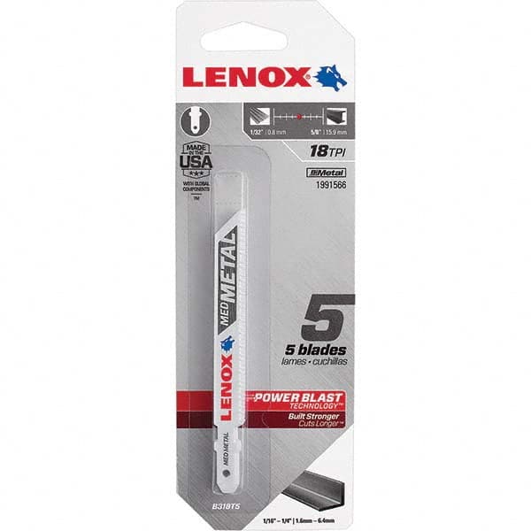 Lenox - Jig Saw Blades Blade Material: Bi-Metal Blade Length (Inch): 3-5/8 - Top Tool & Supply