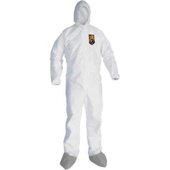 KleenGuard - Size 3XL Microporous Film Laminate General Purpose Coveralls - White, Zipper Closure, Elastic Cuffs, with Boots, Serged Seams - Top Tool & Supply