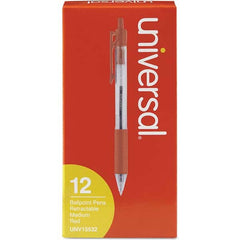 UNIVERSAL - Pens & Pencils Type: Comfort Grip Retractable Pen Color: Red - Top Tool & Supply