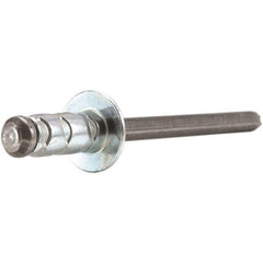 STANLEY Engineered Fastening - Size 4 Dome Head Aluminum Open End Blind Rivet - Aluminum Mandrel, 0.157" to 0.312" Grip, 1/8" Head Diam, 0.129" to 0.142" Hole Diam, 0.078" Body Diam - Top Tool & Supply