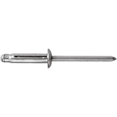 STANLEY Engineered Fastening - Size 6 Dome Head Aluminum Open End Blind Rivet - Aluminum Mandrel, 0.04" to 0.354" Grip, 3/16" Head Diam, 0.197" to 0.207" Hole Diam, - Top Tool & Supply