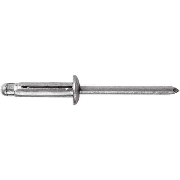 STANLEY Engineered Fastening - Size 6 Large Flange Head Aluminum Open End Blind Rivet - Aluminum Mandrel, 0.04" to 0.354" Grip, 3/16" Head Diam, 0.197" to 0.207" Hole Diam, 0.197" Body Diam - Top Tool & Supply