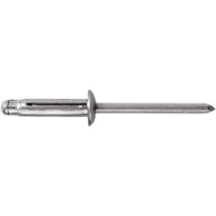 STANLEY Engineered Fastening - Size 5 Dome Head Aluminum Open End Blind Rivet - Aluminum Mandrel, 0.04" to 0.275" Grip, 5/32" Head Diam, 0.165" to 0.177" Hole Diam, - Top Tool & Supply