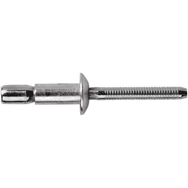 STANLEY Engineered Fastening - Size 8 Dome Head Stainless Steel Structural with Locking Stem Blind Rivet - Stainless Steel Mandrel, 0.08" to 3/8" Grip, 1/4" Head Diam, 0.261" to 0.276" Hole Diam, 0.153" Body Diam - Top Tool & Supply